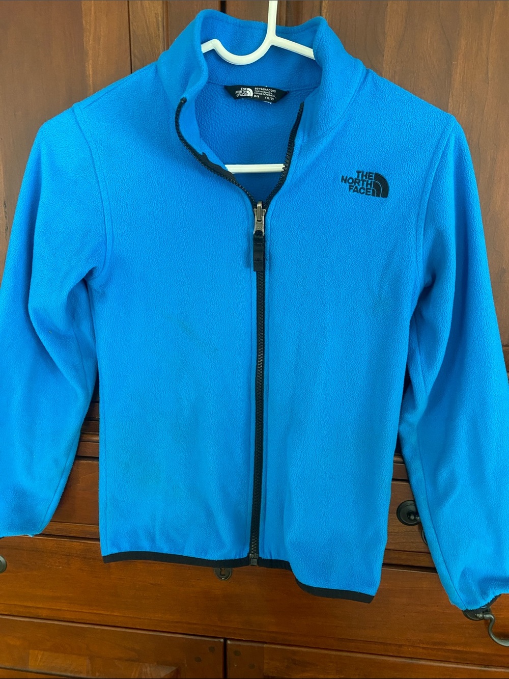 The North Face Blue Full-Zip Fleece Jacket with Black Logo